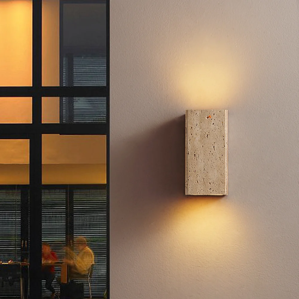 Travertine LED Outdoor Wall Lighting Modern Waterproof IP65 Outside Wall Sconce